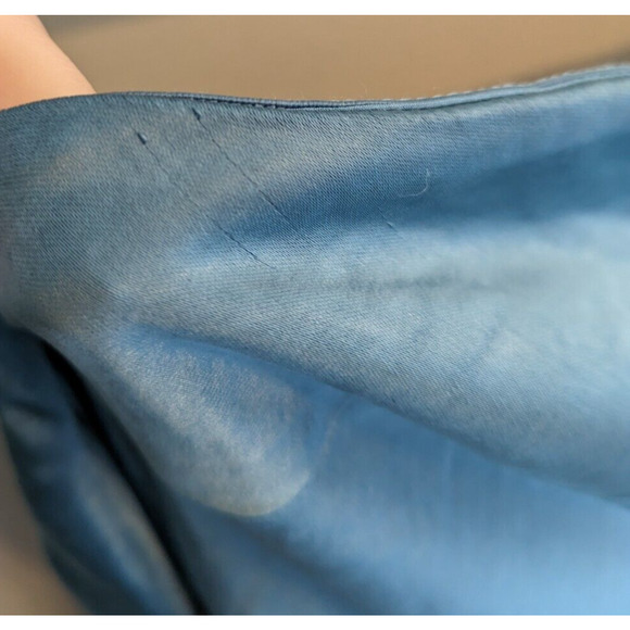 Showpo Charlita Steel Blue Maxi Dress Strapless Cowl Back Satin Dress Size 4 - Picture 10 of 11